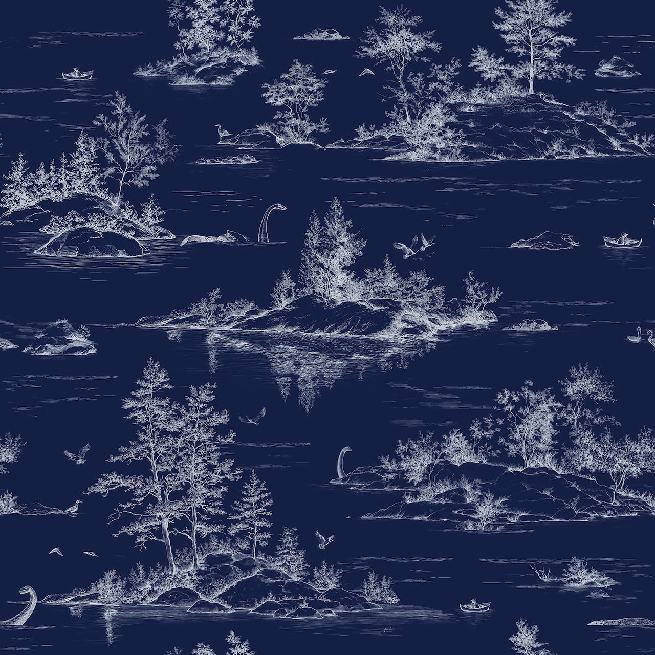 Designs Direct Nessie Novelty Toile Peel & Stick Wallpaper